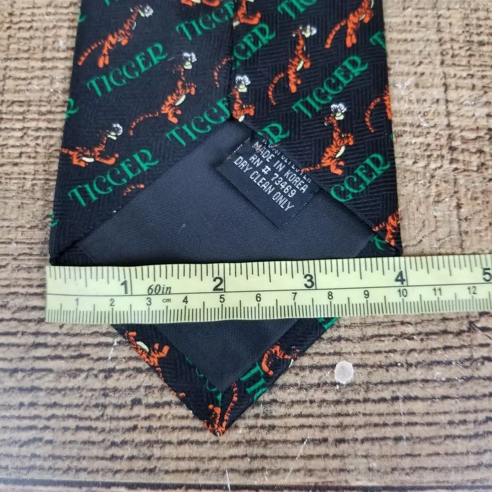 Disney Tigger Men's Necktie Black Winnie Pooh Made in Korea